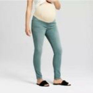 Isabel Maternity Skinny Green Jeans Crossover Brand New